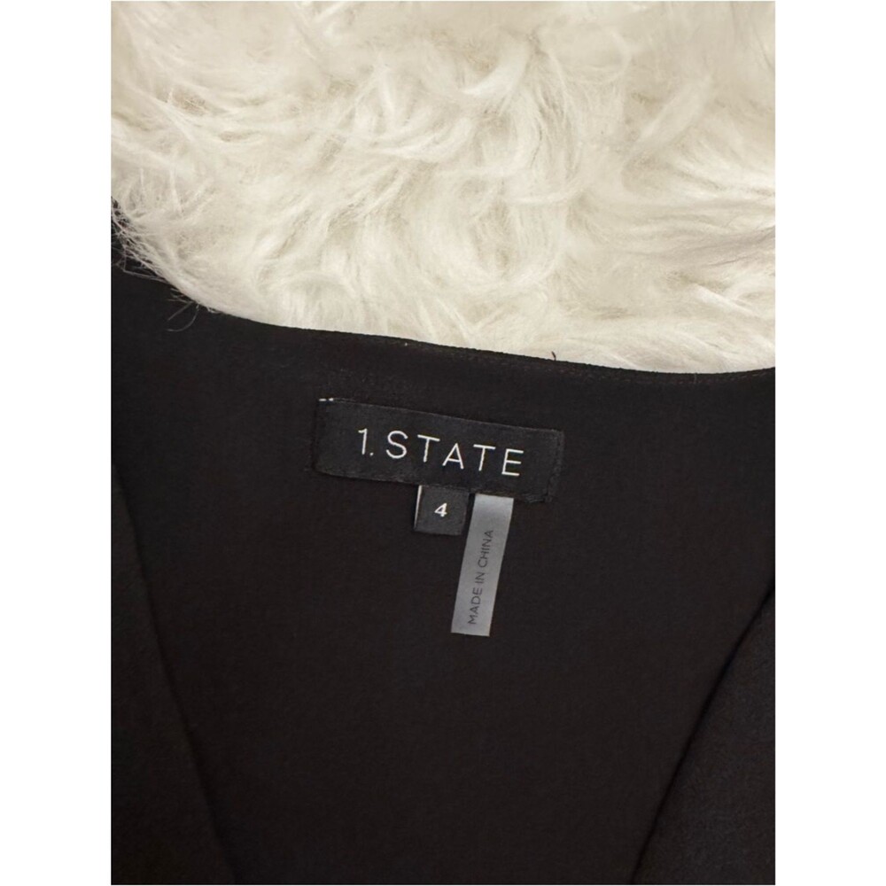 1. State Black Wrap Dress with Ruffle Hem - Picture 4 of 10